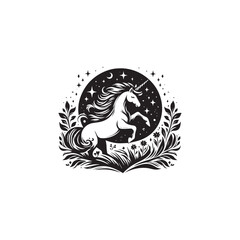 Unicorn icon vector symbol design art illustration.