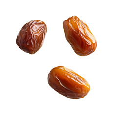 flying dates isolated on transparent white background, clipping path
