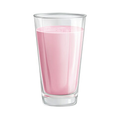 glass with pink milk isolated on transparent background