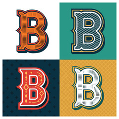 set of vector alphabet with letter B