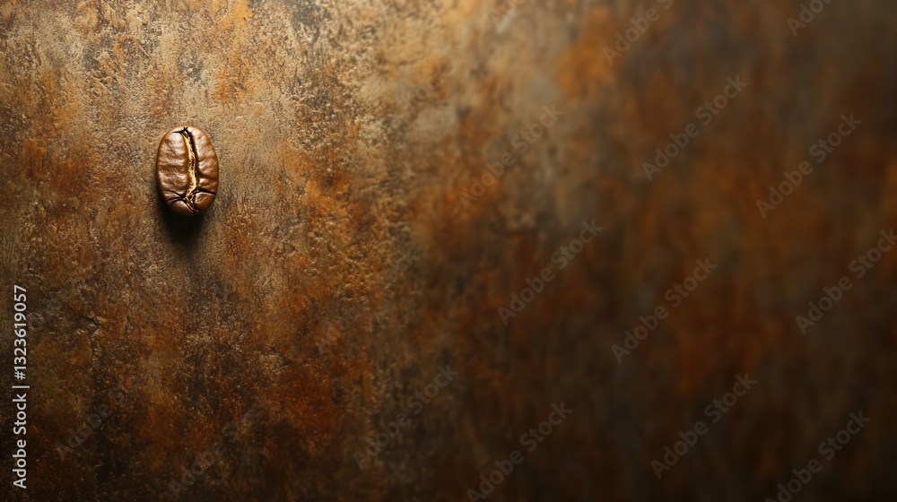 Aufkleber close-up texture of roasted coffee beans with a standout bean in warm brown tones creating a cozy an