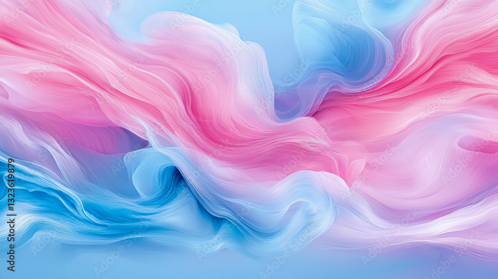 Poster abstract flow with gentle curves, delicate pastel colors and smooth lines for elegant background