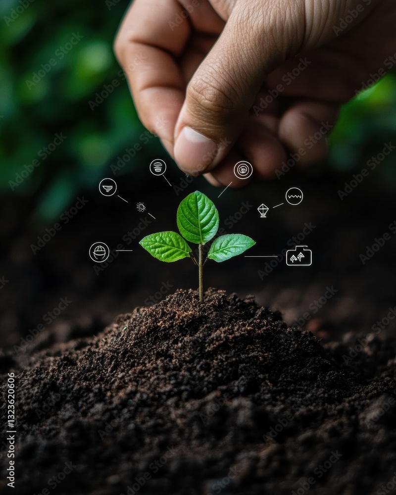 Poster Regenerative AgTech Visualization Holistic Precision Cultivation Insights with Interactive Data Overlay - Next-Gen Sustainable Growth Technology