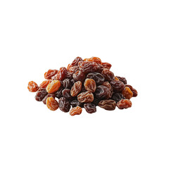 Fototapeta premium A collection of raisins in various shades forms a distinct cluster, showcasing their unique textures and natural sweetness.