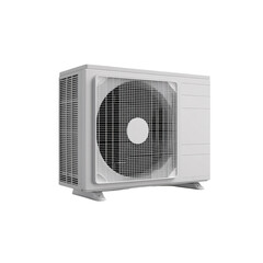 Fototapeta premium Outdoor air conditioning unit featured in a clear design, ideal for installation in various external environments to enhance comfort.