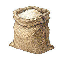 Thai jasmine rice in small sack