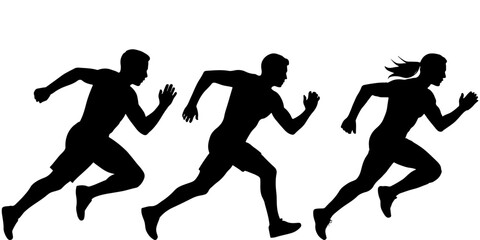 Three vector runners are in stride.