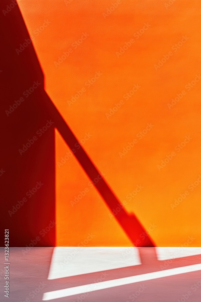 Poster minimalist color block geometry vibrant orange and shadow abstract - contemporary design inspiration