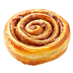Fototapeta premium Cinnamon Swirl Delight: A freshly baked cinnamon roll, a sweet treat with a perfect swirl, ready to indulge, warm, and delicious.