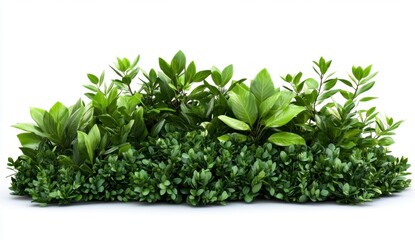 Obraz premium Lush Green Foliage Border Isolated on White Background