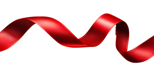 vintage style red ribbon with elegant curves, perfect for decoration and gift wrapping, adds touch of charm and sophistication to any occasion