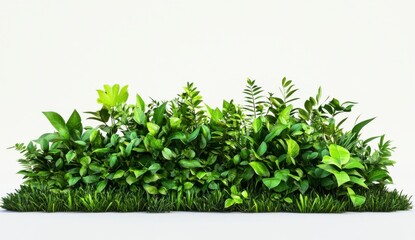 Obraz premium Lush Green Foliage on White Background