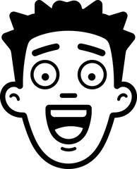 Fototapeta premium Exuberant Joy: A Cartoon Face Radiating Happiness and Comic Delight in a Simple Vector Portrait