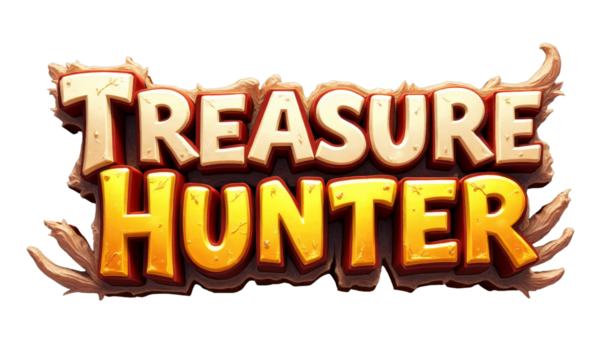 Treasure Hunter 3D Text Effect with transparent background