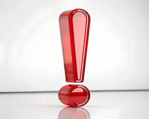 Red 3D Exclamation Mark Symbol – Alert, Warning, Attention Concept