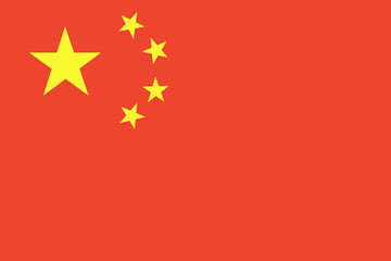China flag. Official colors and proportions. National flag of China. 