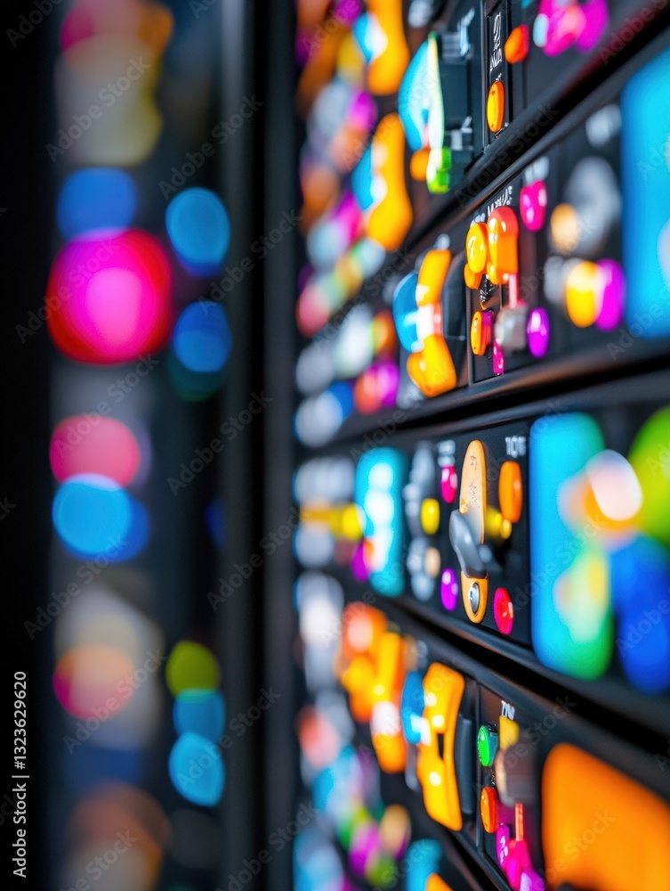 Poster Hyperreal Digital Surveillance Vibrant AI-Powered Operational Dashboard Revealing Next-Gen Command Center Insights for Immersive Technological Monitoring