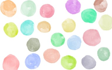 Abstract Watercolor Pastel Dots Pattern on White Background