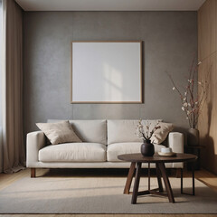 Tranquil minimalist Japanese space with blank canvas earth tones and natural beauty elements for relaxing vibes Interior design Wallpaper inspiration