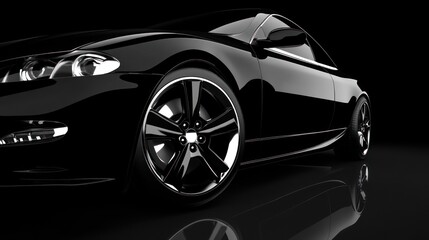 Sleek Black Coupe: Luxury Car Photography