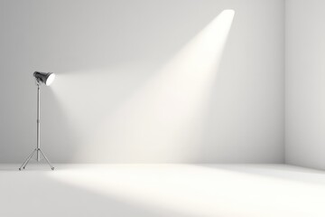 A Spotlight Illuminating A Bright Empty Studio Interior