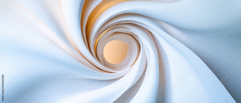Poster minimalist architectural perspective spiral staircase geometry revealing infinite design innovation 