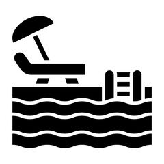 Pool Vector Glyph Icon Design