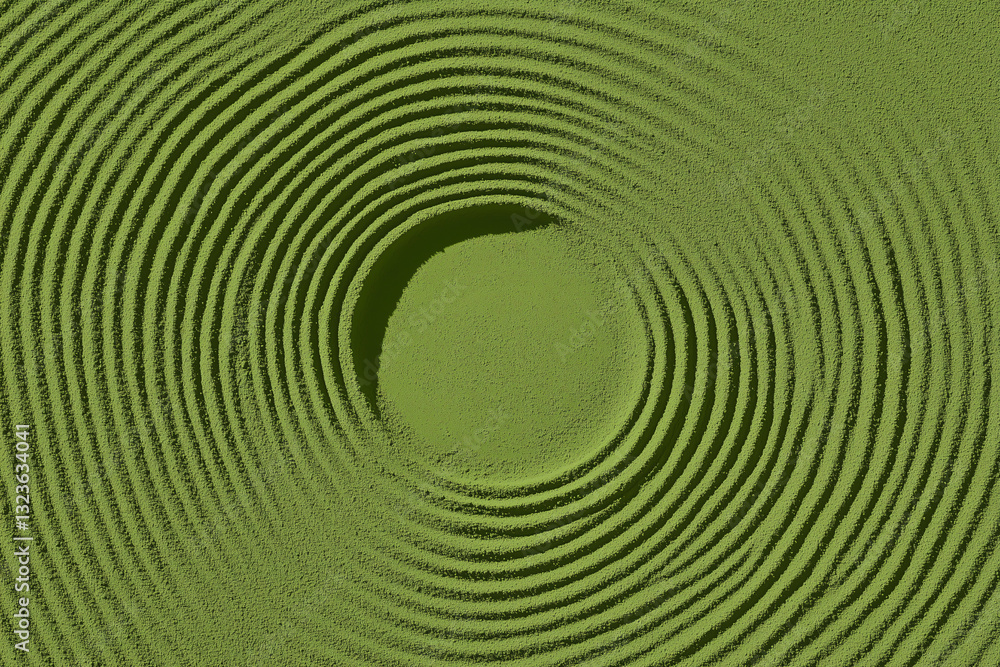 Poster abstract spherical ripples: a captivating visual of concentric circular patterns radiates from a cen