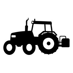 Naklejka premium A monochromatic, flat illustration of a tractor, with a focus on the main components such as the tractor's body