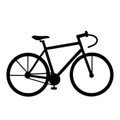 Obraz premium A black and white illustration of a bicycle, rendered in a simple, flat style 