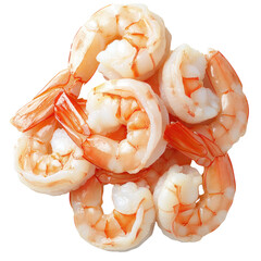 peeled shrimp on transparent background