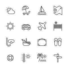 A set of icons for travel and leisure activities