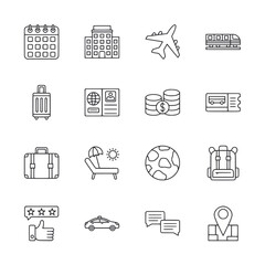 Fototapeta premium A set of icons for travel and transportation