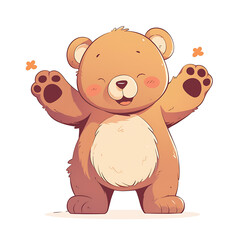 Fototapeta premium Adorable and Playful Bear Engaged in Various Activities, Minimalist and Logo-Style Designs illustrator
