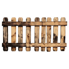 Obraz premium Wooden Pallet Fence Isolated on White Background for Rustic or Outdoor Themes