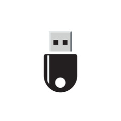 Minimalist black USB flash drive icon representing digital storage, file transfer, and data security. Perfect for technology, IT, and business-related applications.
