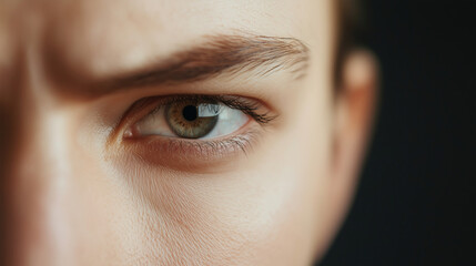 Confident Person's Face Expression in Close-Up Photography