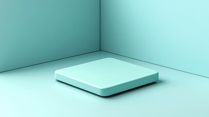 A sleek, modern external hard drive, finished in a vibrant mint green, rests majestically on a soft, pastel-toned background, its minimalist design exuding an air of technological advancement and