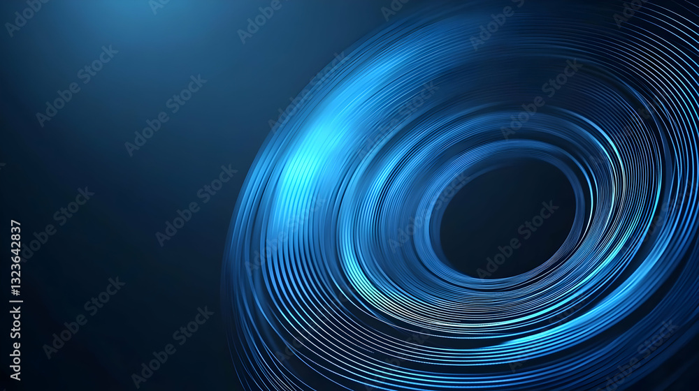 Aufkleber abstract blue digital design with circular geometric pattern and futuristic technology background