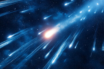 Obraz premium cosmic scene, likely a digitally created or artistically rendered visualization of space.