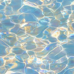 Reflective water surface texture with iridescent colors, seamless pattern