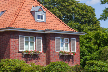 Villa aus Backstein, Wohngebäude, Delmenhorst, Niedersachsen, Deutschland