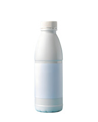 white plastic bottle mockup blank label isolated on white background png