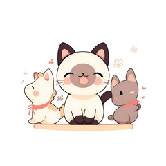 Playful and whimsical cat illustrations in vibrant and minimalist designs