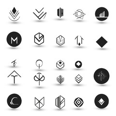 Set creative abstract logo collection Logo can be used for icon brand identity finance