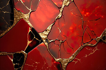 Beautiful marble abstract background with a mix of burgundy, gold and red colours.