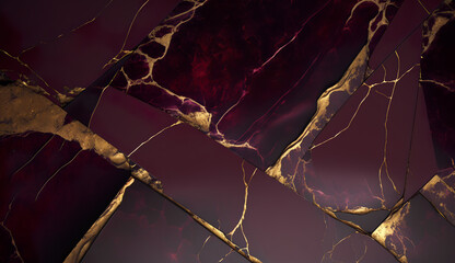 Beautiful marble abstract background with a mix of burgundy, gold and red colours.