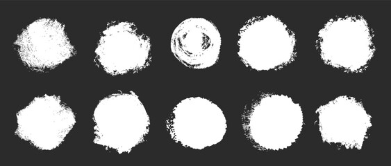 Chalk crayon dry brush stroke silhouette. Grunge box frame set, dripping drops, torn paper, graffiti elements isolated.