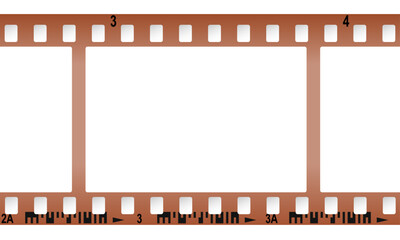 Film camera tape on a transparent background. An old frame from a retro movie. Vector illustration