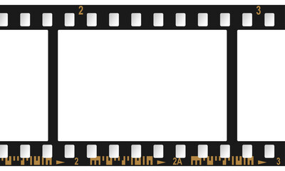 Film camera tape on a transparent background. An old frame from a retro movie. Vector illustration